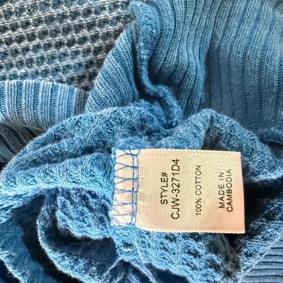 Acid Wash Cotton Waffle Hooded Zip-Up Jacket - Picture 7 of 10